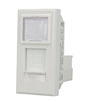 Presa Dati Connettore Rj45 Cat6 Bianco Coperchio Compatibile Bticino Axolute         