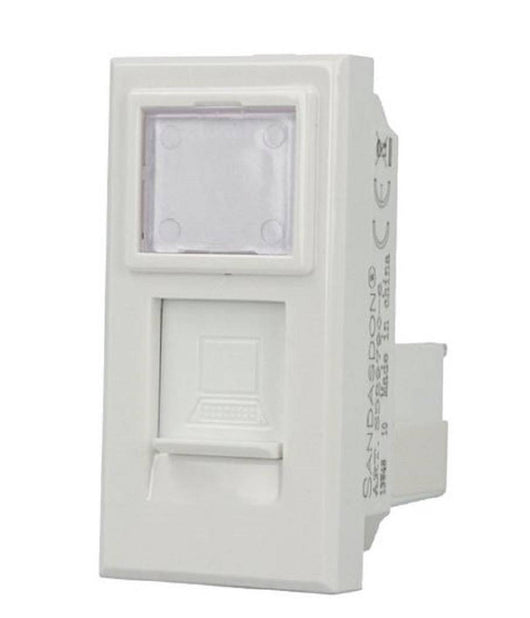 Presa Dati Connettore Rj45 Cat6 Bianco Coperchio Compatibile Bticino Axolute         