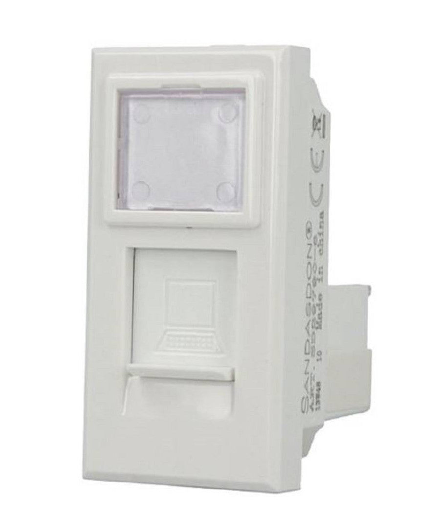 Presa Dati Connettore Rj45 Cat6 Bianco Coperchio Compatibile Bticino Axolute         