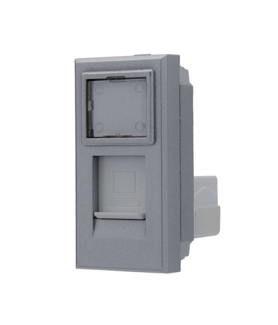 Presa Dati Connettore Rj45 Cat6e Silver Coperchio Compatibile Bticino Axolute         