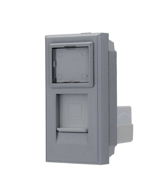 Presa Dati Connettore Rj45 Cat6e Silver Coperchio Compatibile Bticino Axolute         