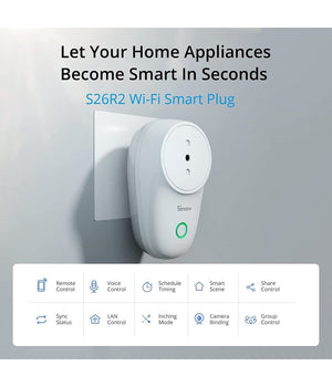 Presa Elettrica Intelligente Smart Wireless Interruttore Alexa Sonoff S26r2tpl         