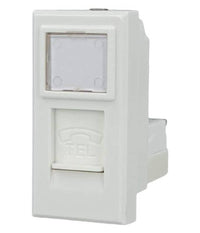 Presa Telefonica Plug Rj11 Bianco Con Coperchio Compatibile Bticino Axolute         