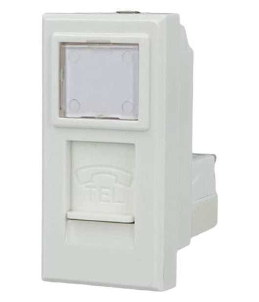 Presa Telefonica Plug Rj11 Bianco Con Coperchio Compatibile Bticino Axolute         