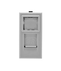 Presa Telefonica Plug Rj11 Bianco Con Coperchio Compatibile Bticino Axolute         