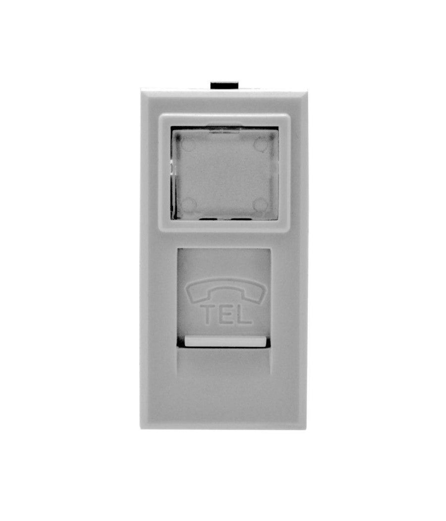 Presa Telefonica Plug Rj11 Bianco Con Coperchio Compatibile Bticino Axolute         