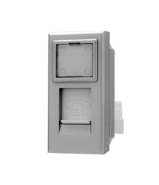Presa Telefonica Plug Rj11 Silver Coperchio Compatibile Bticino Axolute         