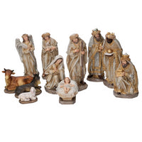 Presepe resina set 11pz oro cmh20