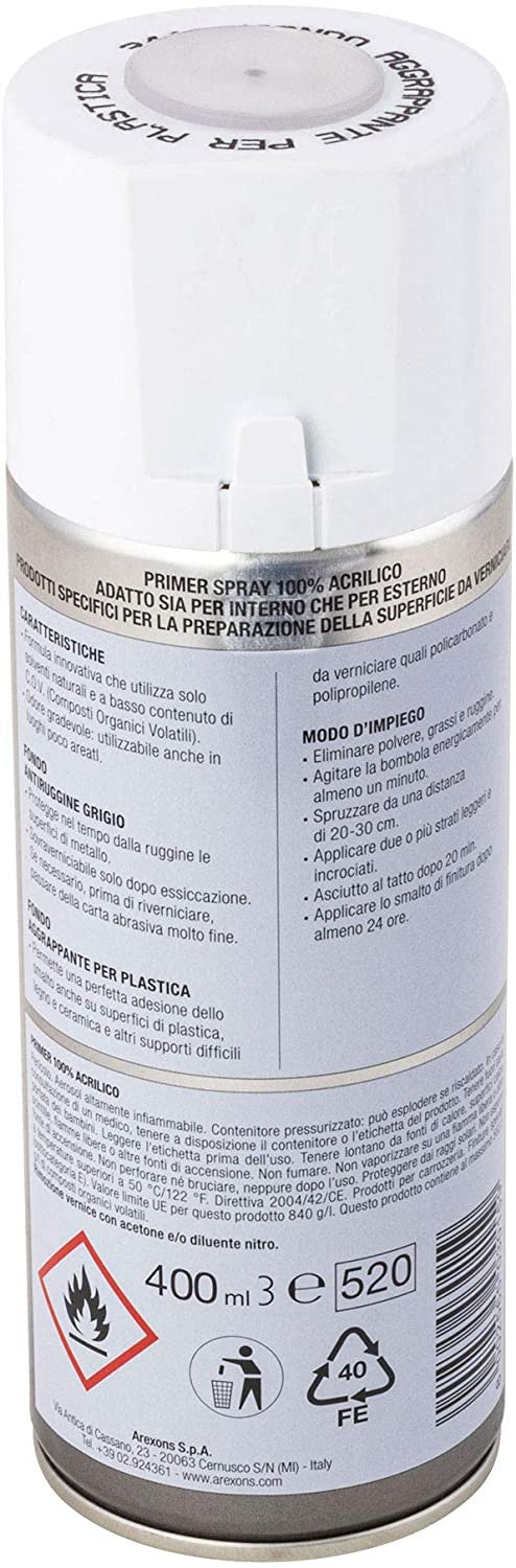 Primer Per Plastica Spray Fondo Aggrappante Per Plastica 400 Ml
