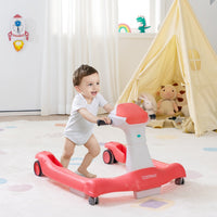 Primi passi 2 in 1 per bambini con cuscino altezza velocit¨¤ regolabili, Primi passi a spinta pieghevole Arancione-Primi passi