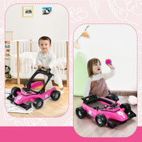 Primi passi 4 in 1 per neonati con altezza e velocit¨¤ regolabili, Primi passi a spinta con carillon con luci Rosa scuro-Primi passi