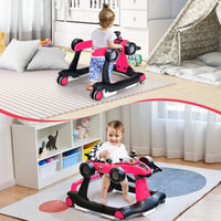 Primi passi 4 in 1 per neonati con altezza e velocit¨¤ regolabili, Primi passi a spinta con carillon con luci Roseo-Primi passi