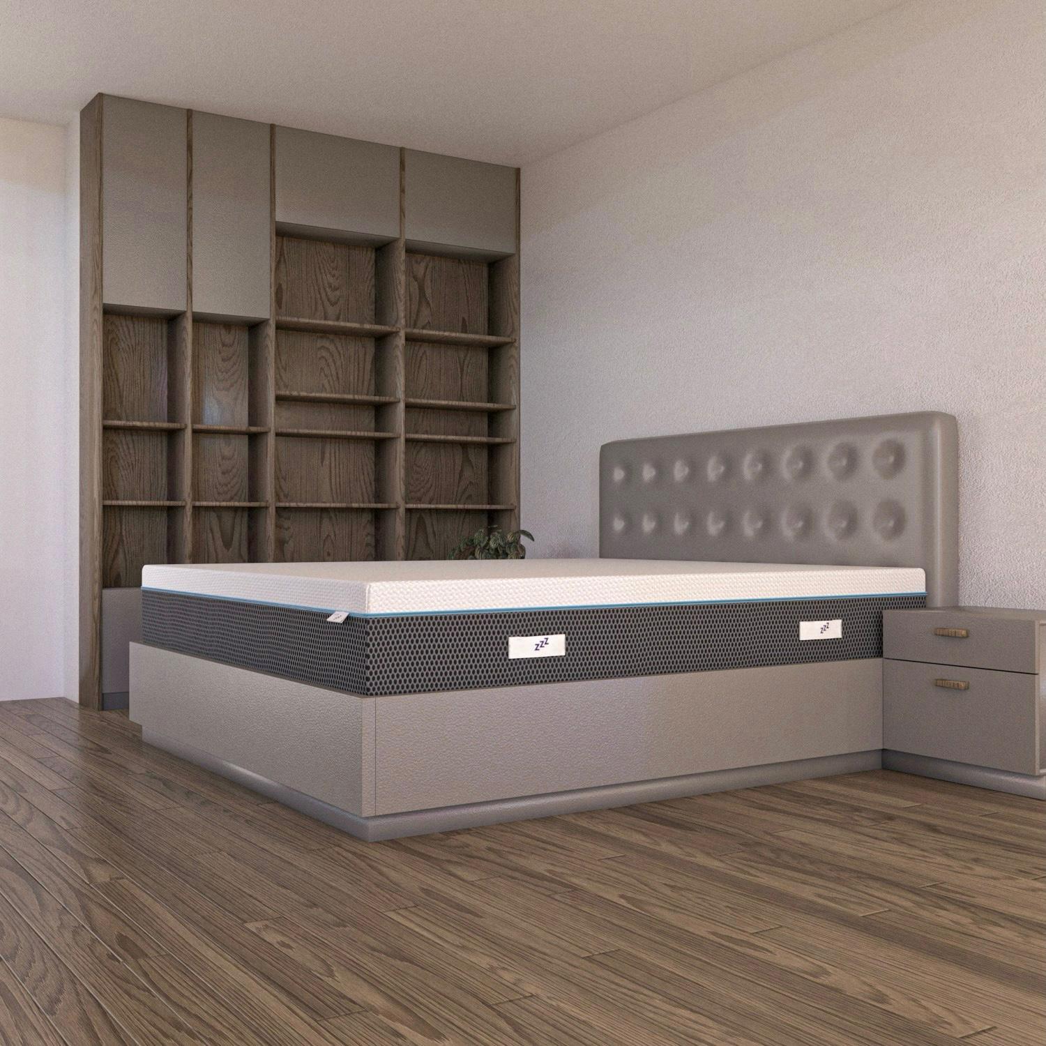 Materasso una piazza e mezzo Memory Foam 120x200; bio adap con effetto massaggio a due strati; ortopedico "VISIR"