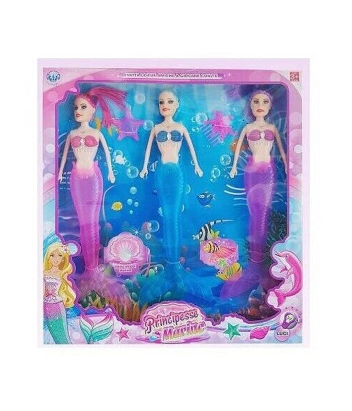 Principesse Marine 3 Sirene Sirena Bambole Giocattolo Gioco Bambina         
