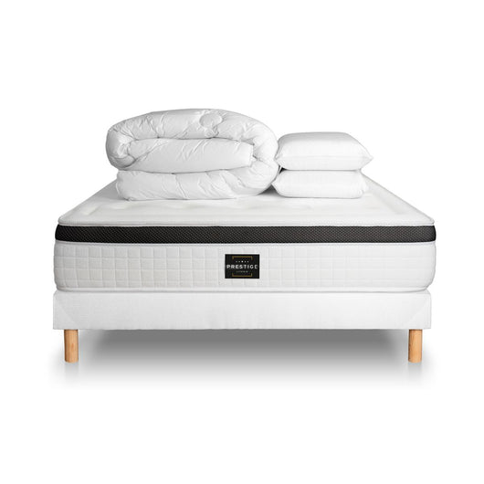 Pacchetto letto completo - Materasso 200x200cm + Box spring con doghe (kit) + 2 cuscini + Piumino - Privilège