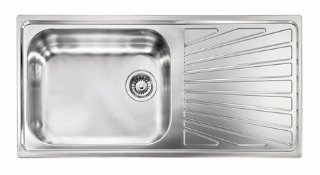 Lavello COMETA 100x50 1 vasca sinistra+ gocciolatoio ACCIAIO INOX 011446.S1.01.2018