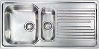 Lavello ATLANTIC 100X50 2 vasche sinistre+ gocciolatoio ACCIAIO INOX 010545.S1.01.2018