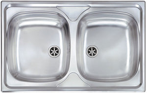 Lavello MONDIAL 79x50 2 vasche ACCIAIO INOX 011552.X1.01.2016