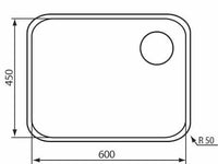 Lavello CINZIA SOTTOTOP 60X45 SX R50  1 vasca sinistra ACCIAIO INOX 011959.S0.01.2016