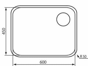 Lavello CINZIA SOTTOTOP 60X45 SX R50  1 vasca sinistra ACCIAIO INOX 011959.S0.01.2016