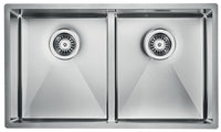 Lavello ZEFFIRO F3" 2 vasche  ACCIAIO INOX, incasso SLIM - SOTTOTOP - FILOTOP 74,5X44  prof. 19 012082.X0.01.2022