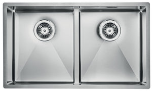 Lavello ZEFFIRO F3" 2 vasche  ACCIAIO INOX, incasso SLIM - SOTTOTOP - FILOTOP 74,5X44  prof. 19 012082.X0.01.2022
