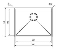 Lavello IRIDE F3" 1 vasca ACCIAIO INOX Finitura: GUN METAL, incasso: slim, sottotop e filotop,  57X45 prof. 19 012258.L82.X0.01.2022