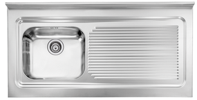 Lavello ROSSANA appoggio 120X60 1 vasca sinistra+ gocciolatoio ACCIAIO INOX 031136.S1.01.2009