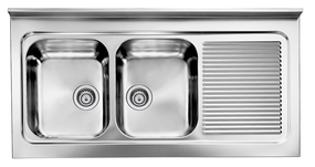 Lavello ROSSANA appoggio 120X60 2 vasche destre ACCIAIO INOX 031137.D1.01.2009