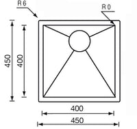 Lavello FILOQUADRA 45X45X19 1 vasca ACCIAIO INOX 011911.X0.01.2018