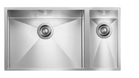 Lavello FILO QUADRA 3"  2 vasche SINISTRE  ACCIAIO INOX SLIM 79X45 PROF. 19 011905.S0.01.2018