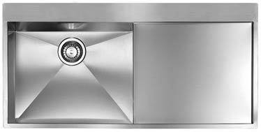 Lavello FILOQUADRA MIX 100X50  1 vasca destra+ gocciolatoio ACCIAIO INOX 012961.D2.01.2033