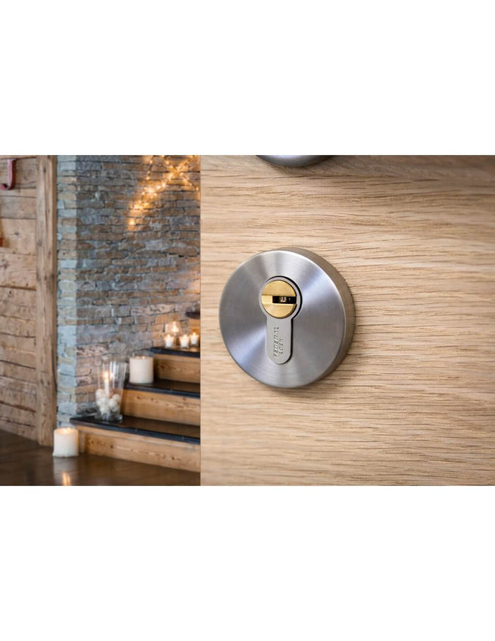 Cilindro europeo Federal S - 35X35mm  nichel, anti-sfilamento, anti-perforazione, 5 chiavi reversibili - THIRARD