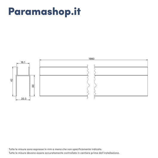 Profilo di compensazione per box doccia mod. Tahiti