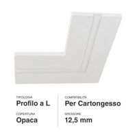 Profilo a L in alluminio integrato per strisce LED nel cartongesso a scomparsa