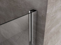 Porta doccia vetro 6 mm apertura battente con fisso in linea Altezza 190 regolabile 97-100 