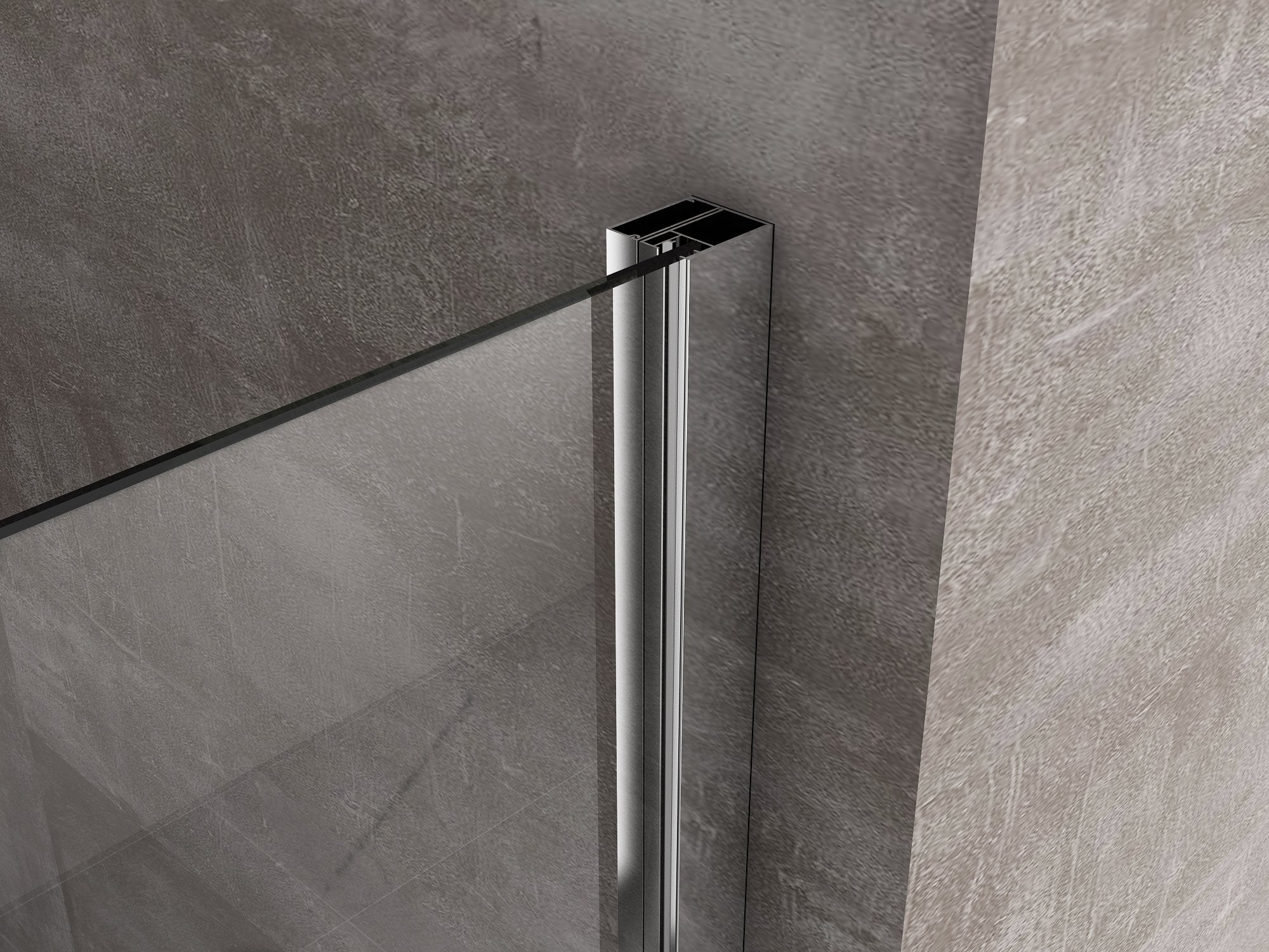 Porta doccia vetro 6 mm apertura battente con fisso in linea Altezza 190 regolabile 97-100 