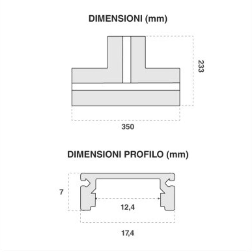 Profilo a T in alluminio integrato per strisce LED nel cartongesso a scomparsa