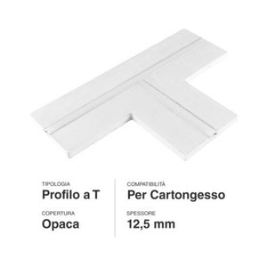 Profilo a T in alluminio integrato per strisce LED nel cartongesso a scomparsa