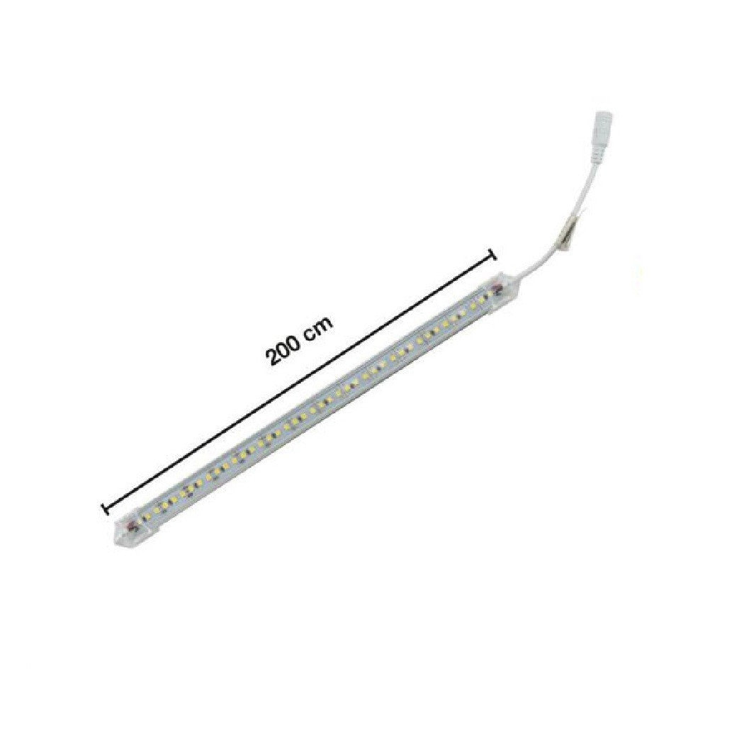 Profilo Alluminio Completo Strip Led 2mt 24 W Luce 6500k 3000k 4000k 3014-12v-2t