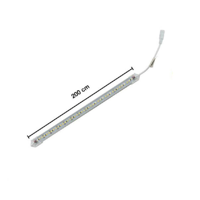 Profilo Alluminio Completo Strip Led 2mt 24 W Luce 6500k 3000k 4000k 3014-12v-2t