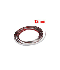 Profilo Cromato Fascia Adesiva Adesivo Auto Camper 6 Metri 12 Mm Impermeabile         