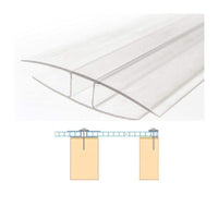 Profilo di Giunzione H Trasparente per Lastre 10 mm Lunghezza 2000 mm