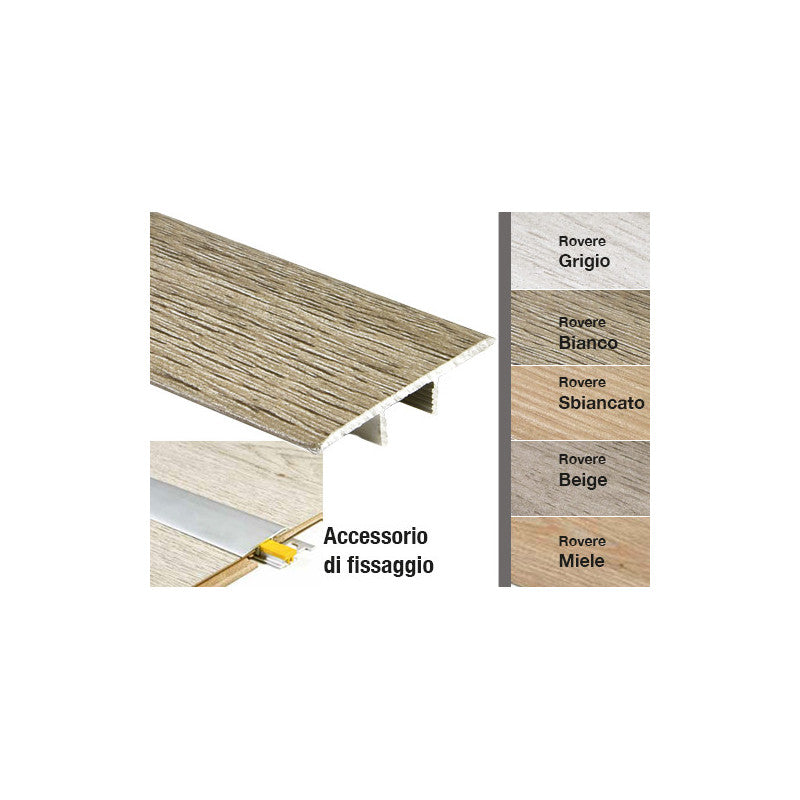 Profilo dilatazione alluminio rovere grigio 8×39×900 mm – giunzione resistente