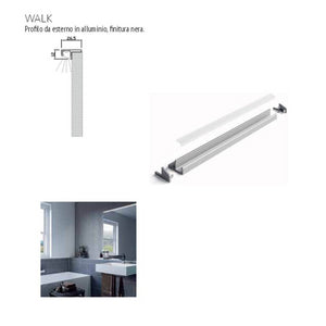 Profilo illuminazione LED Walk bagno 600 mm nero opaco