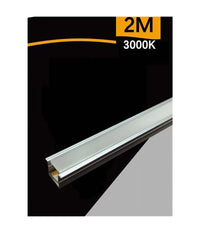 Profilo In Alluminio 2mt Completo Di Strip Led + Cover 12v 7w/mt Al-12v-2025-120  -bianco Caldo      -