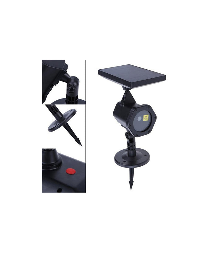 Proiettore Laser Con Pannello Solare Natalizio Fascio Luce Verde Rosso         