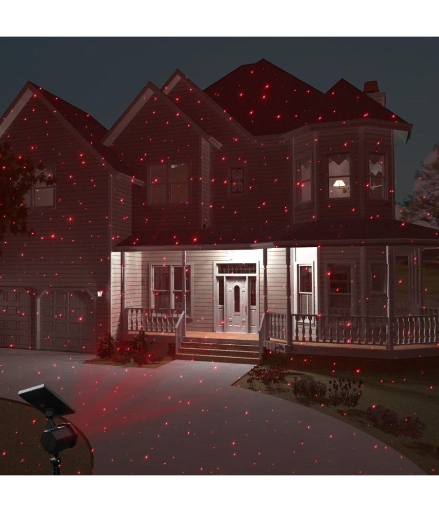 Proiettore Laser Con Pannello Solare Paesaggio Illuminazione Esterna Natale         