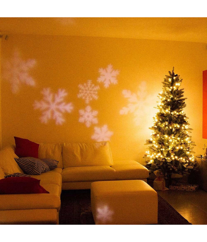 Proiettore Laser Led Rgb Natale Esterno Giochi Luce Fiocchi Di Neve Bianco         