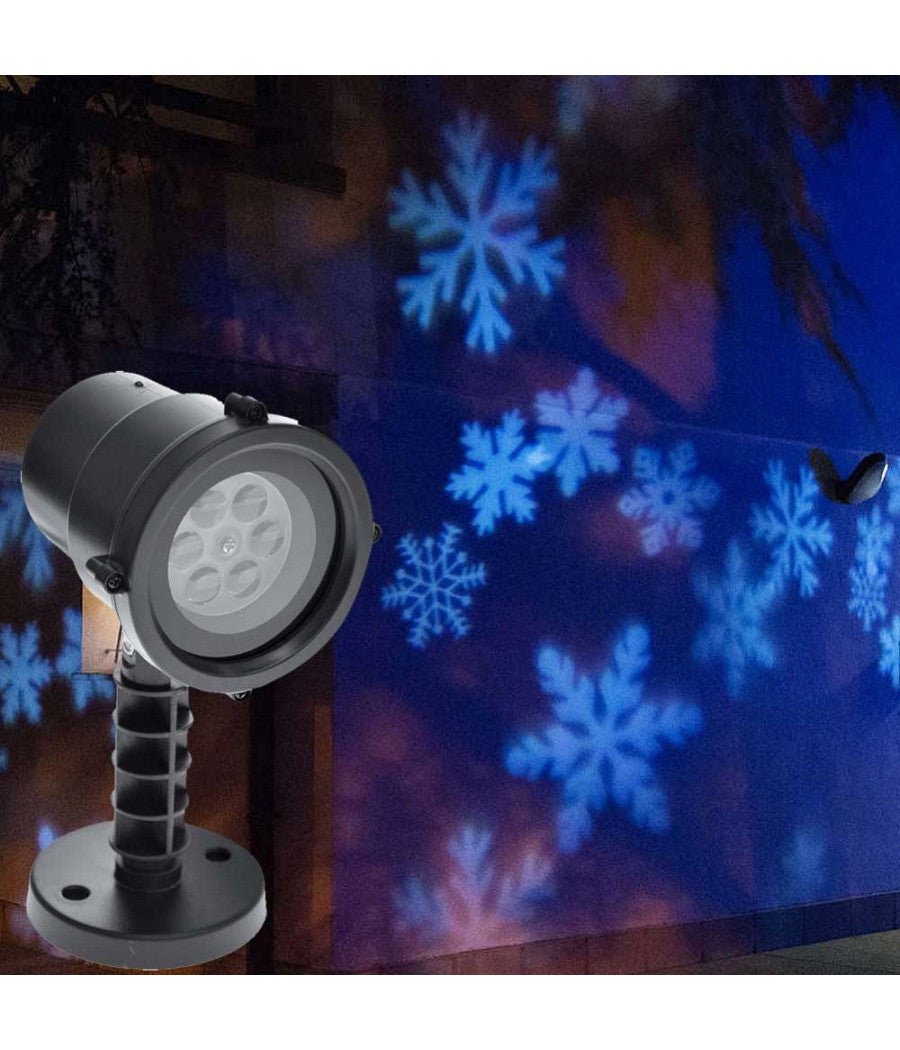 Proiettore Laser Led Rgb Natale Esterno Giochi Luce Fiocchi Di Neve Bianco         
